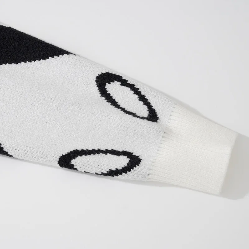 Mens Racing Style Sweater Knitted Pullovers Casual Long Sleeve Loose O Neck Harajuku Sweaters Streetwear Unisex Jumpers Knitwear