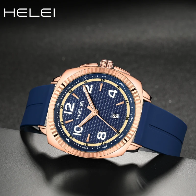 HELEI Promotional Model Trendy Simple Helmsman Series Multifunction Quartz Movement 2024 Men's Quartz Watch Men's Watches
