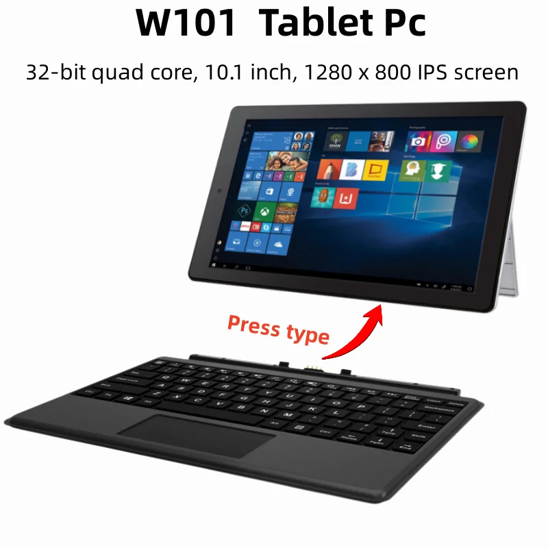 Tableta con Windows 10 pulgadas de 2024, dispositivo con 2GB de RAM, 32GB  de ROM, 32 bits, cuatro núcleos, cámara Dual, W101SA23, novedad de 10,1