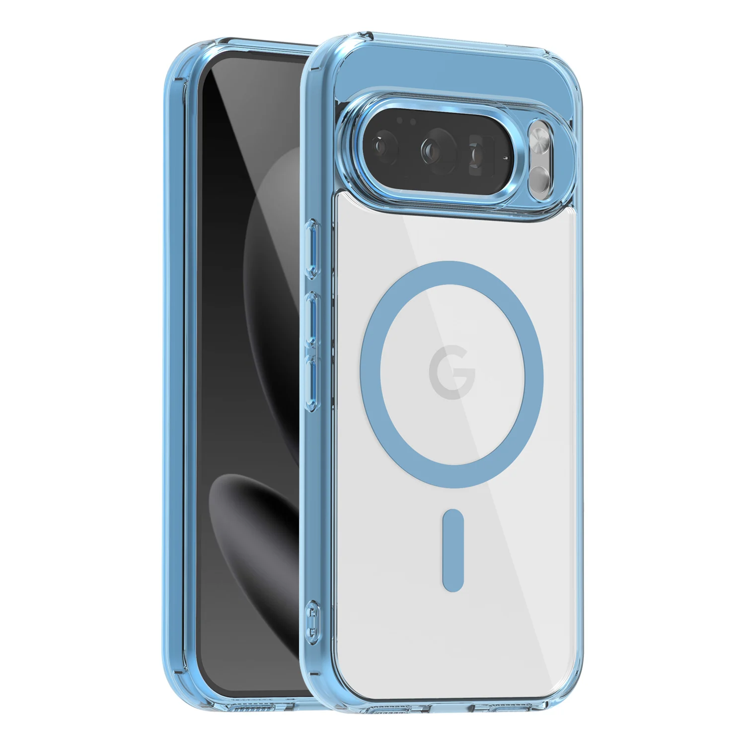 Transparent Magnetic Case with MagSafe for Wireless Charging - Metal Key Cover