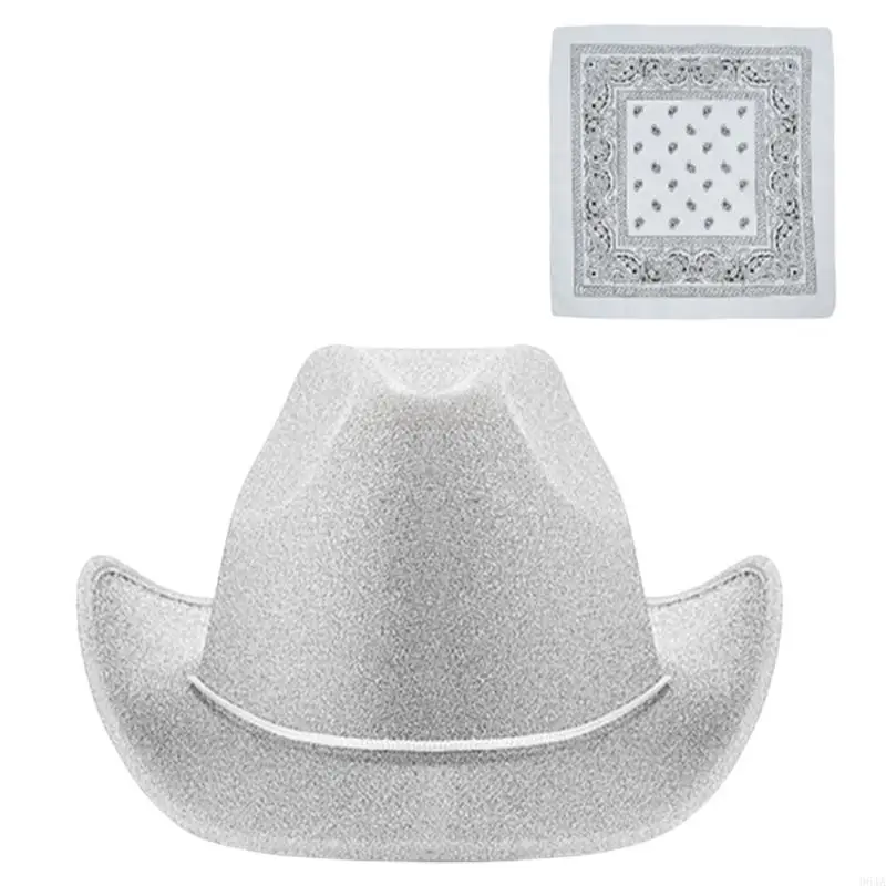Gleaming Bride Hat Headscarf Cowboy Hats Hairscarf Panama Hat for Party 964A