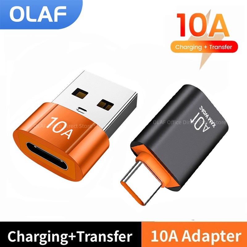 10A OTG USB3.0/2.0 To Type C Adapter TypeC Female to USB Male Converter Fast Charging OTG For Macbook Laptop Xiaomi Samsung