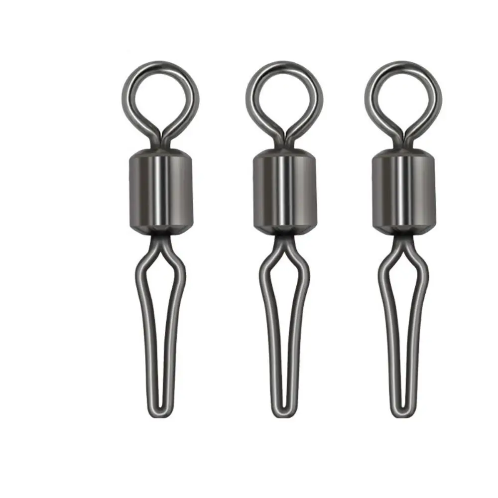 100 stücke drehbar mit seitlicher Schnur Clip Angel gerät Angelhaken und Mist Angel verbinder Angel wirbel mit Druckknopf – Detail 3