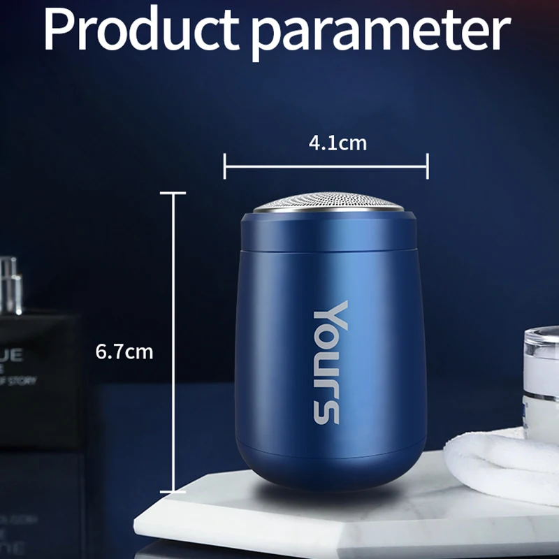 AIKIN Yours 미니 전기 면도기, 블루 그레이 컬러