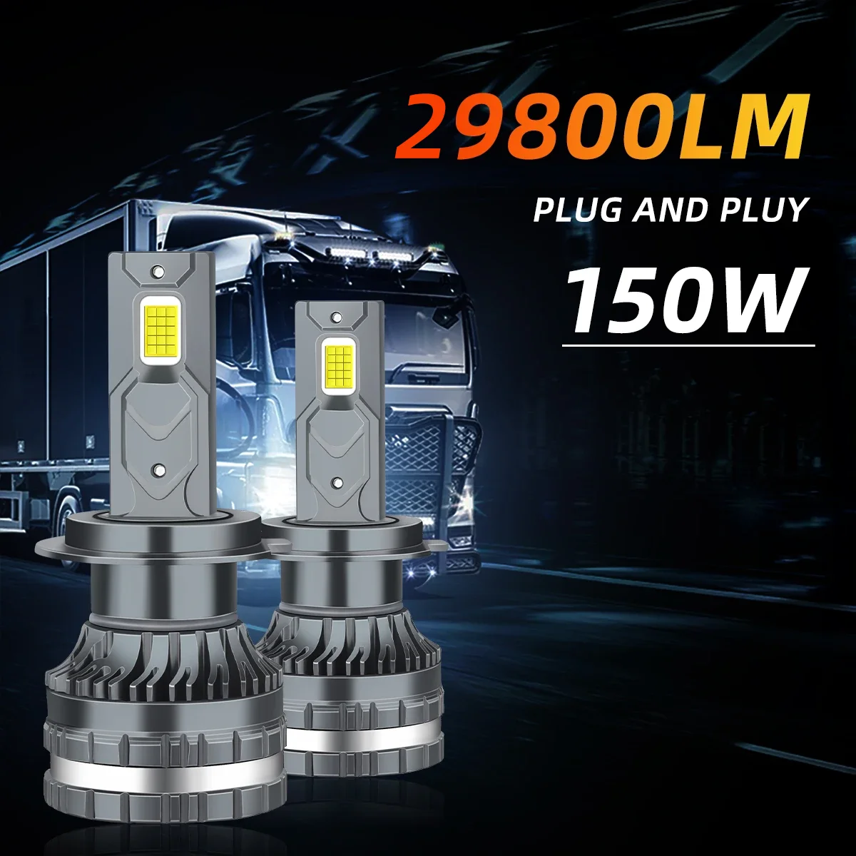 

24V Car LED Headlight 150W 29800LM H7 H4 H1 H3 LED Bulbs 6000K 3570 for Car Fog Light Truck Headlight Bulbs Universal