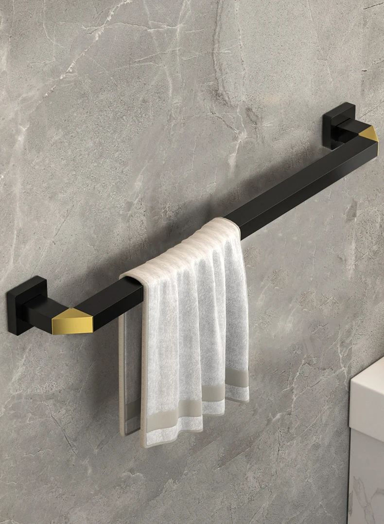 Description Picture 4 of itemMTTUZK Black Gold Towel Rack Towel Bar Black Space Aluminum Hardware Set,Robe Hook, toilet brush Bathroom Accessories