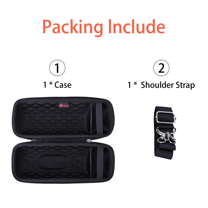 Xanad-estojo Rígido para Jbl Charge Portátil Impermeável Alto-falante Bluetooth sem Fio se Encaixa Cabo Usb e Carregador - Image 2