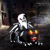 Large Halloween Outdoor Decoration Inflatable Ghost Skeleton Cat with Wings Built-in LED Light for Halloween Holiday Party Decor 3