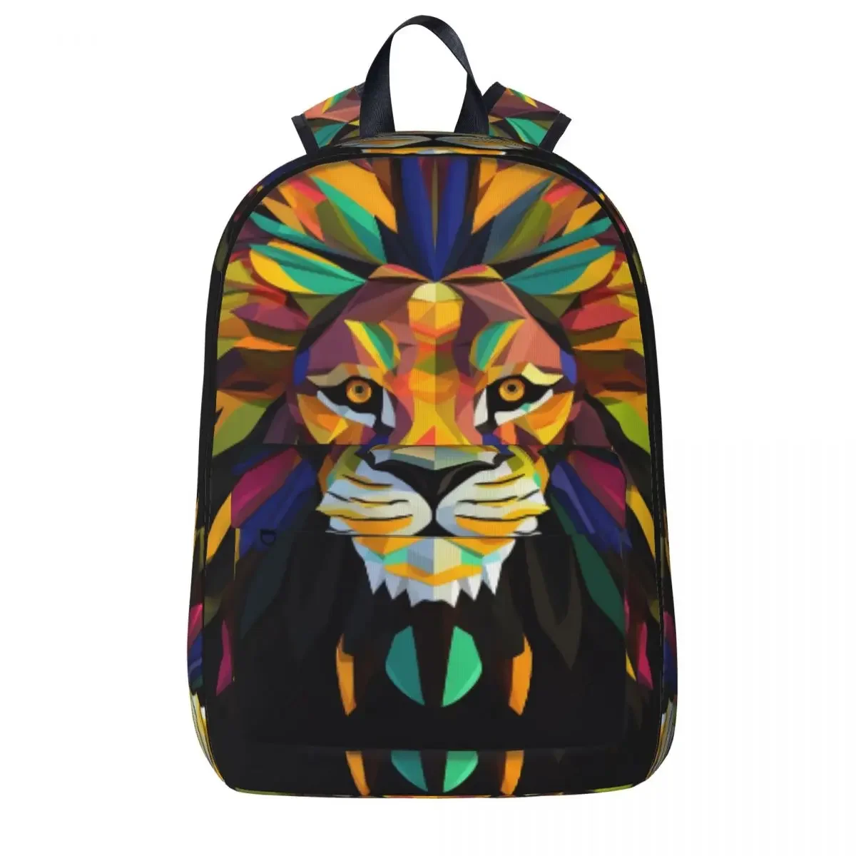 

Lion Backpack Geometric Paper Art Camping Backpacks Girl Design Large High School Bags Streetwear Rucksack