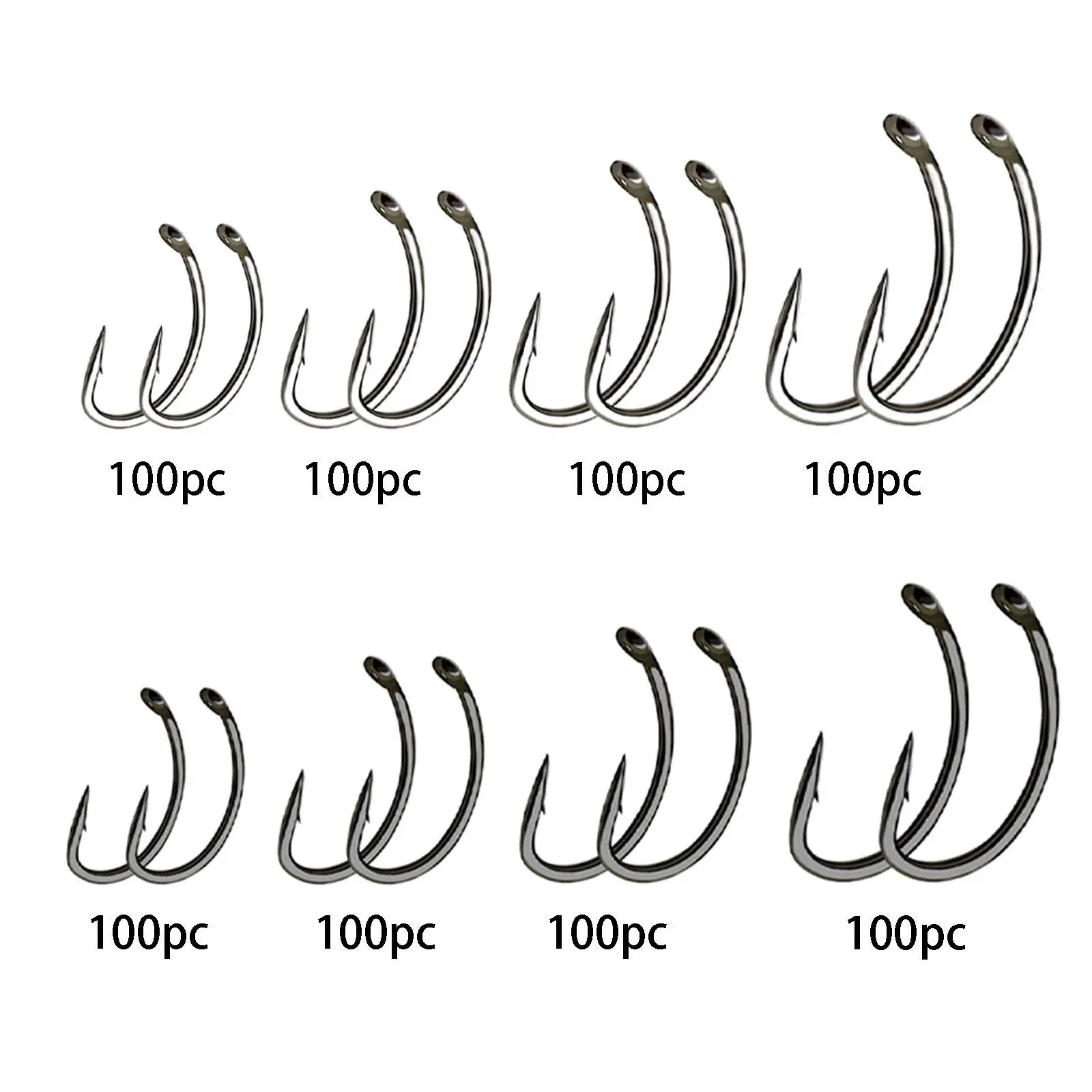 100x Fly Fishing Hooks Set Gear Fishing Supplies Fish Hooks Freshwater Sports