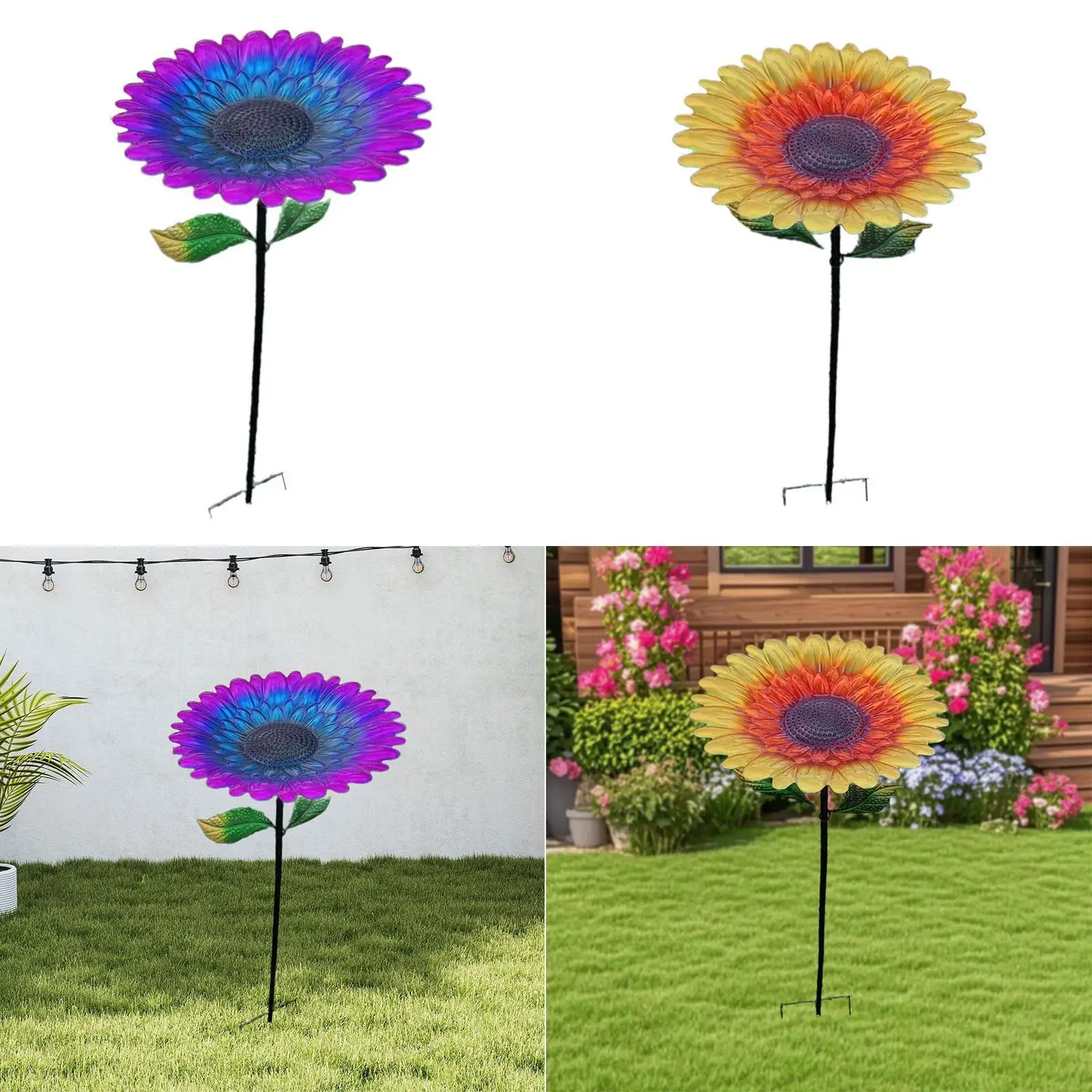 Flower bird feeder, built-in bath tray, feeding station, stable, decorative for