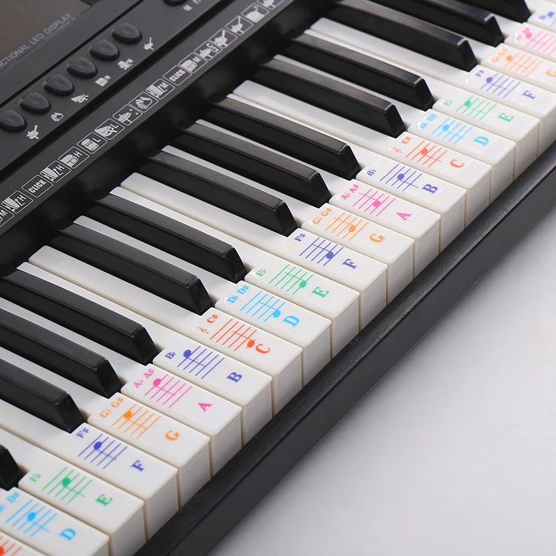 Étiquettes de clavier de Piano amovibles 61 touches 88 touches,  autocollants de clavier de Piano, marqueur de Notes de râteau de Piano,  superposition pour Guide de doigts - AliExpress