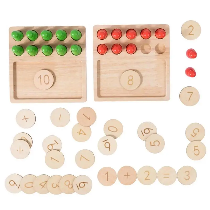 

Деревянные игрушки Монтессори для подсчета блоков, Детская математическая игрушка для обучения детей и сенсорная игрушка для маленьких девочек и