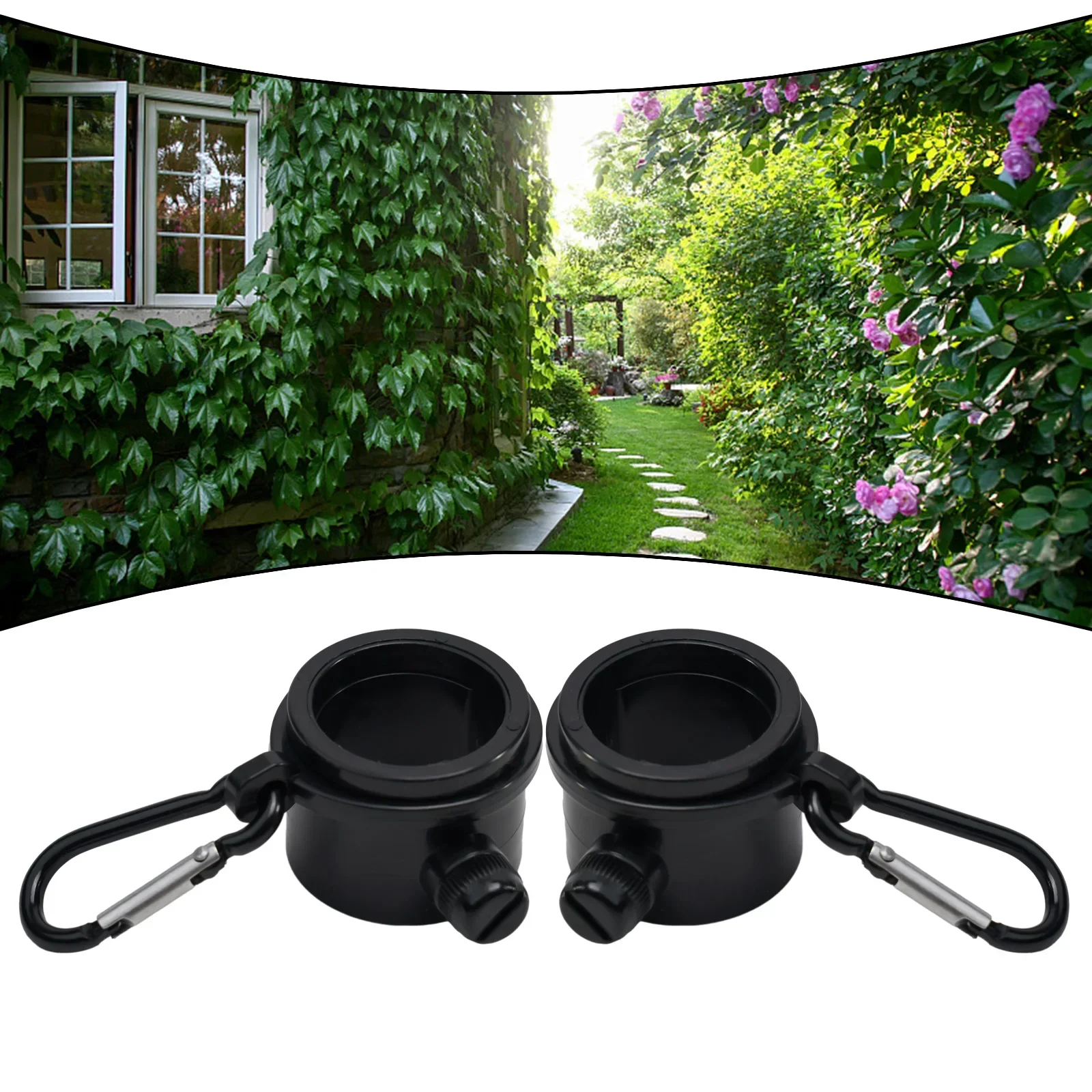 2 Pcs Flag Pole Rings Aluminum Alloy Black No Cracking No Deformation Home Garden