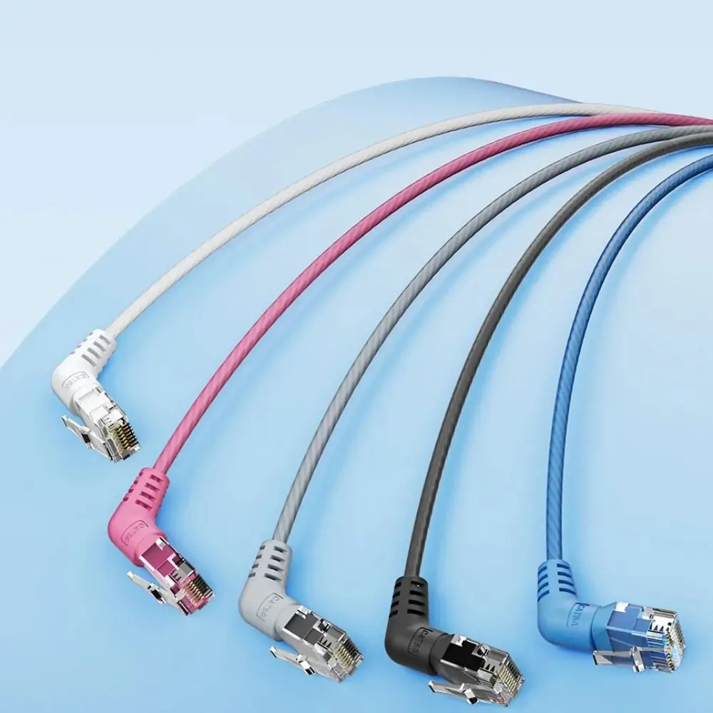 더블 엘보우 CAT6A 이더넷 케이블 슬림 케이블 360도 회전 가능 Cat6 랜..