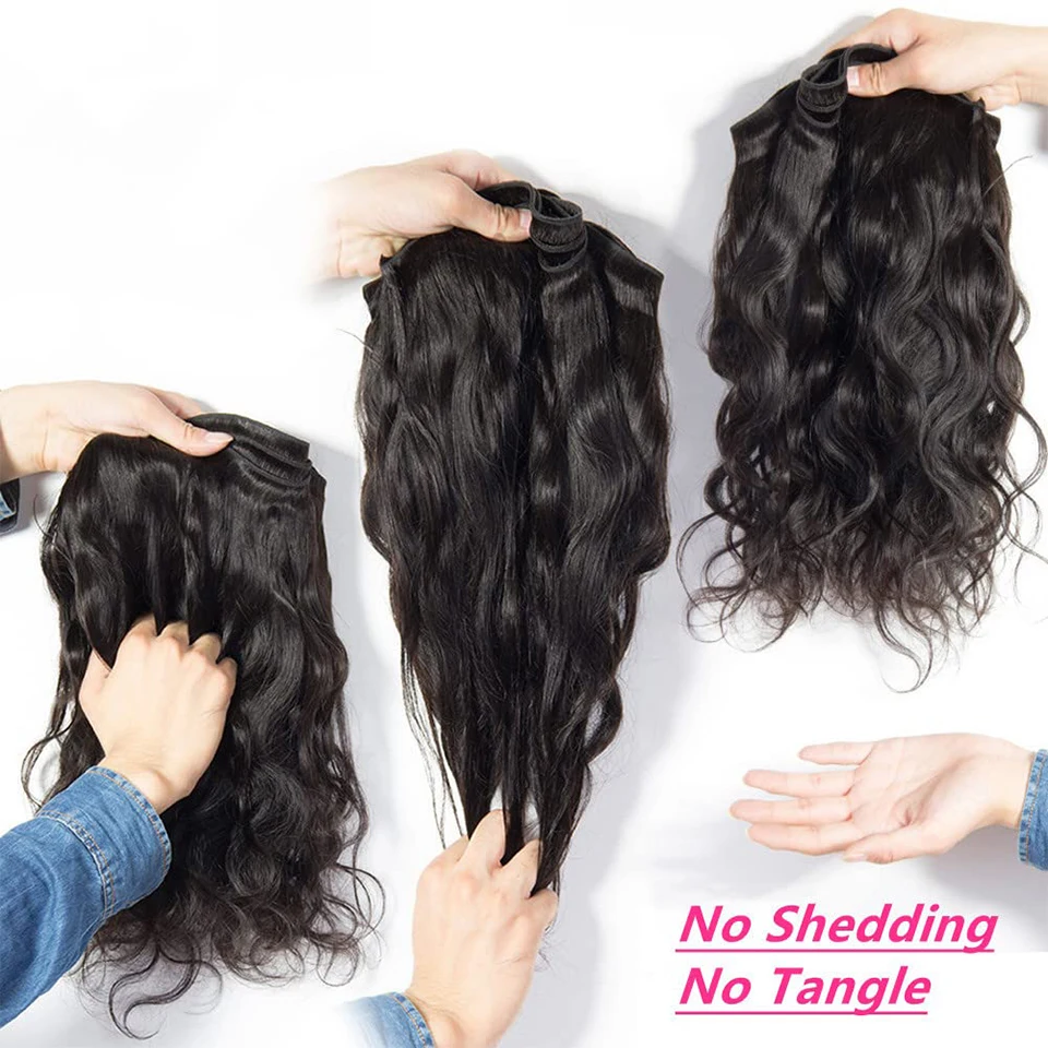 Sleek 30 Inch Human Hair Bundles For Women Body Wave Hair Extensions Single Bundles Natural Brazilian Human Extensions