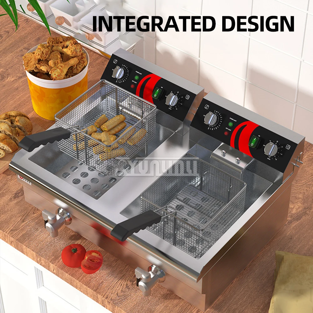 Commercial Electric Fryer Double Tank Deep Fryer Kitchen Equipment Freidoras Friteuse Electrique