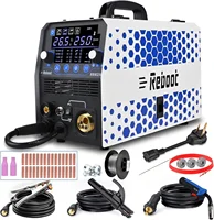 MIG Welder, 250Amp 6 in 1 Gas/Gasless Flux Core MIG/Stick/Lift TIG/Spot welding/Spool Gun 120V/240V Aluminum Multi Process 1