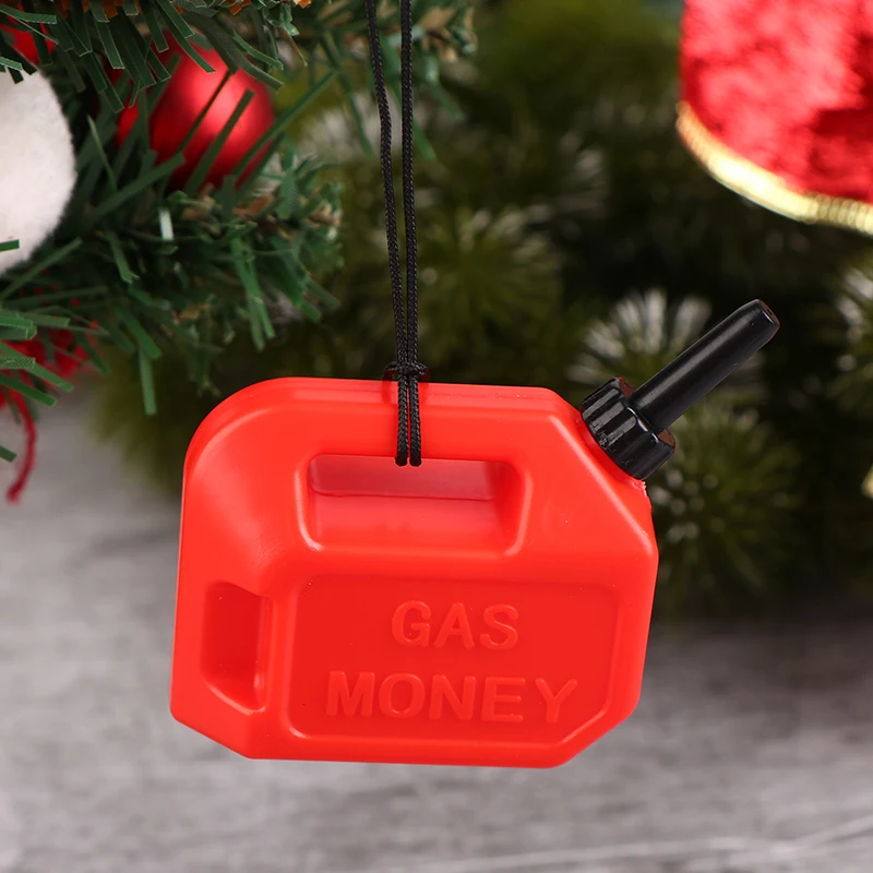 1PC Christmas Gas Can Ornament With Money Pendant Gas Can Christmas Ornament Funny Money Holder For XMAS Tree Holiday Decor