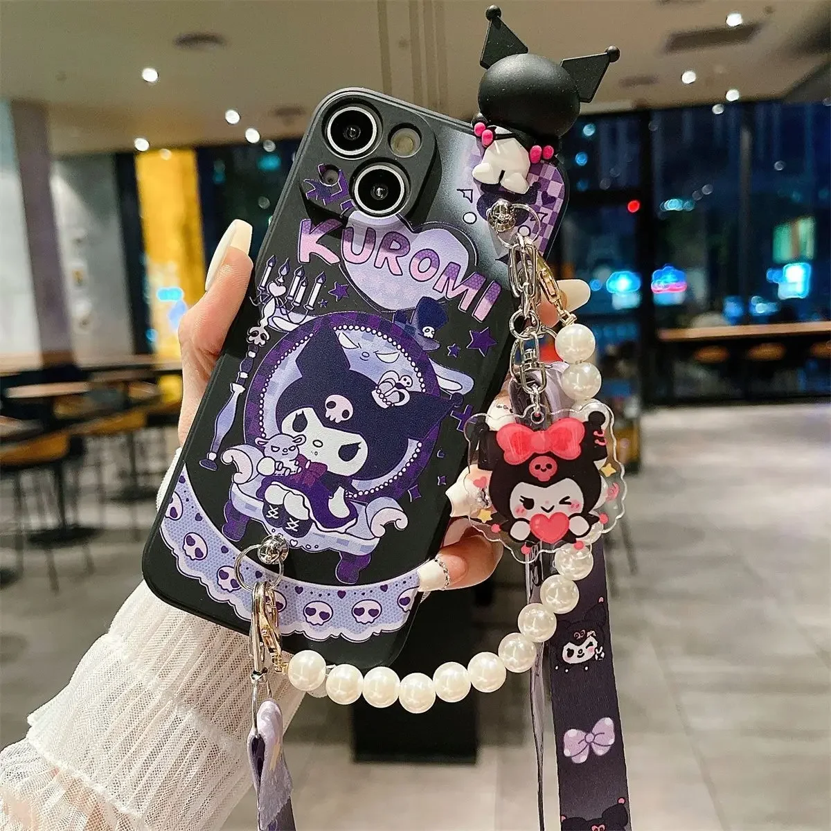thumbnail image 1 of Sanrio Kuromi Cute Phone Cases For iPhone 15 14 13 12 11 Pro Max Mini XR XS MAX 8 X 7 SE Plus Anti-drop Soft Silicone Cover, 1 of 5