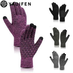 Anti-slip Gloves for Adults Winter Outdoor Sports Gloves Warm Touch Screen Gym Fitness Full Finger Gloves Men Women Knit Gloves