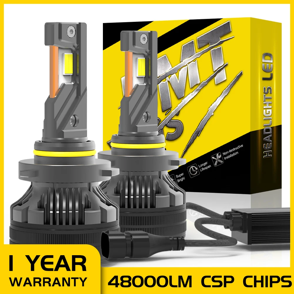 

BMTxms 2Pcs 48000Lm 160W H7 H9 H8 H11 H4 LED Headlight Bulb Canbus Error Free Hi/Lo Beam 9007 H16JP 9012 HIR2 Car Headlamp 6000K