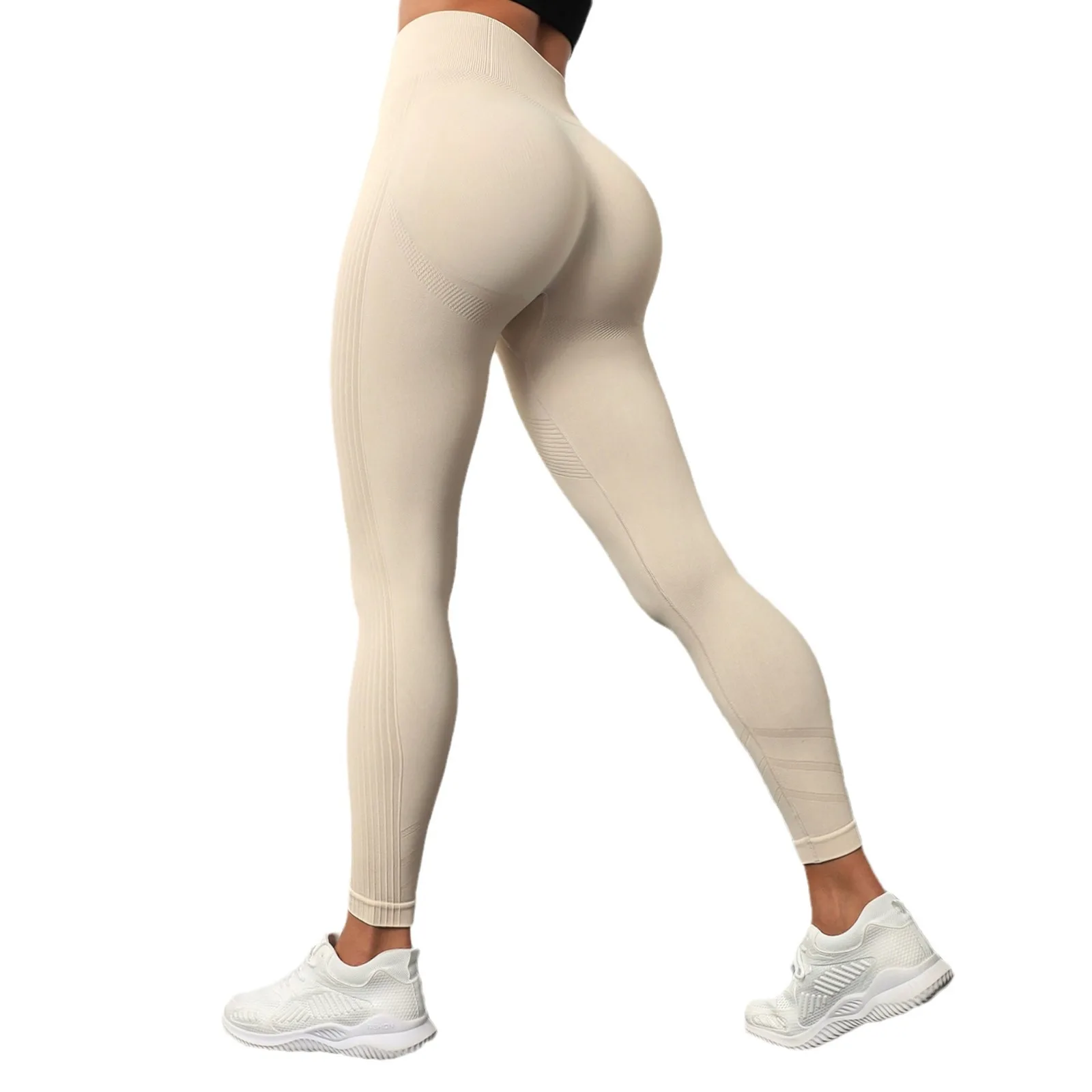 Sports Leggings Sports Pants Yoga Pants Female Tights Factory Direct Supply Yoga Pants Women's Seamless Knitted Tight High Waist Breathable Sports Fitness Pants