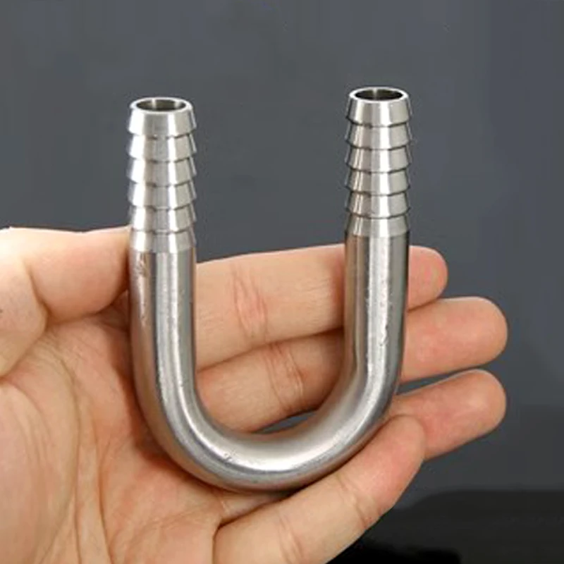 Hose Pipe Fitting 6 8 10 12 16 20 25mm Hose Barb 304 Stainless Steel U shaped Elbow Hosetail 1 PC