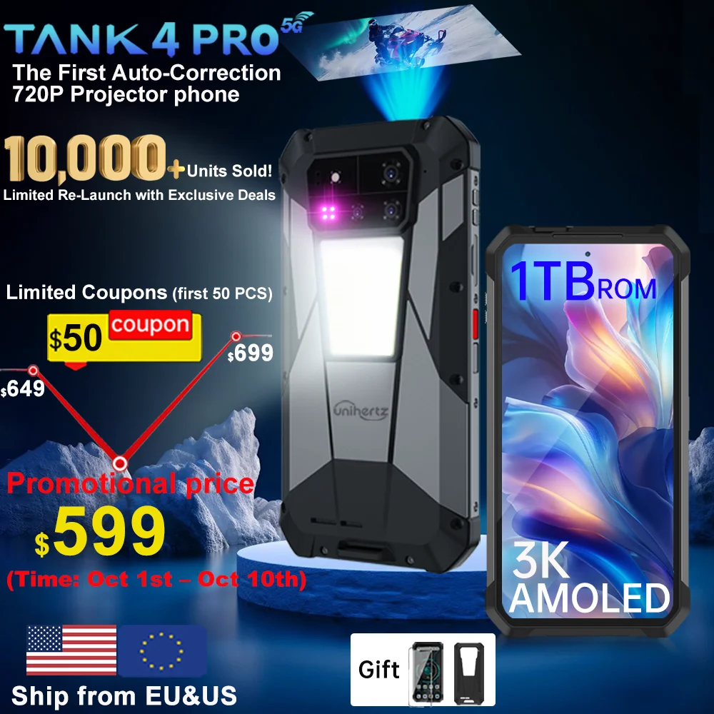 World premiere】Unihertz by 8849 Tank 4 pro Smartphone 5G