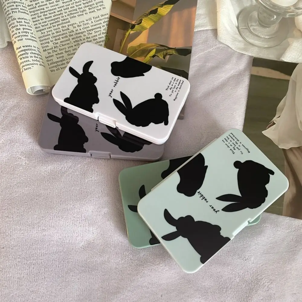휴대용 실루엣 토끼 보관 케이스, 크리에이티브 콘택트 렌즈 상자, 심플한 뷰티 동공 상자, 여행, 고품질, 6 쌍