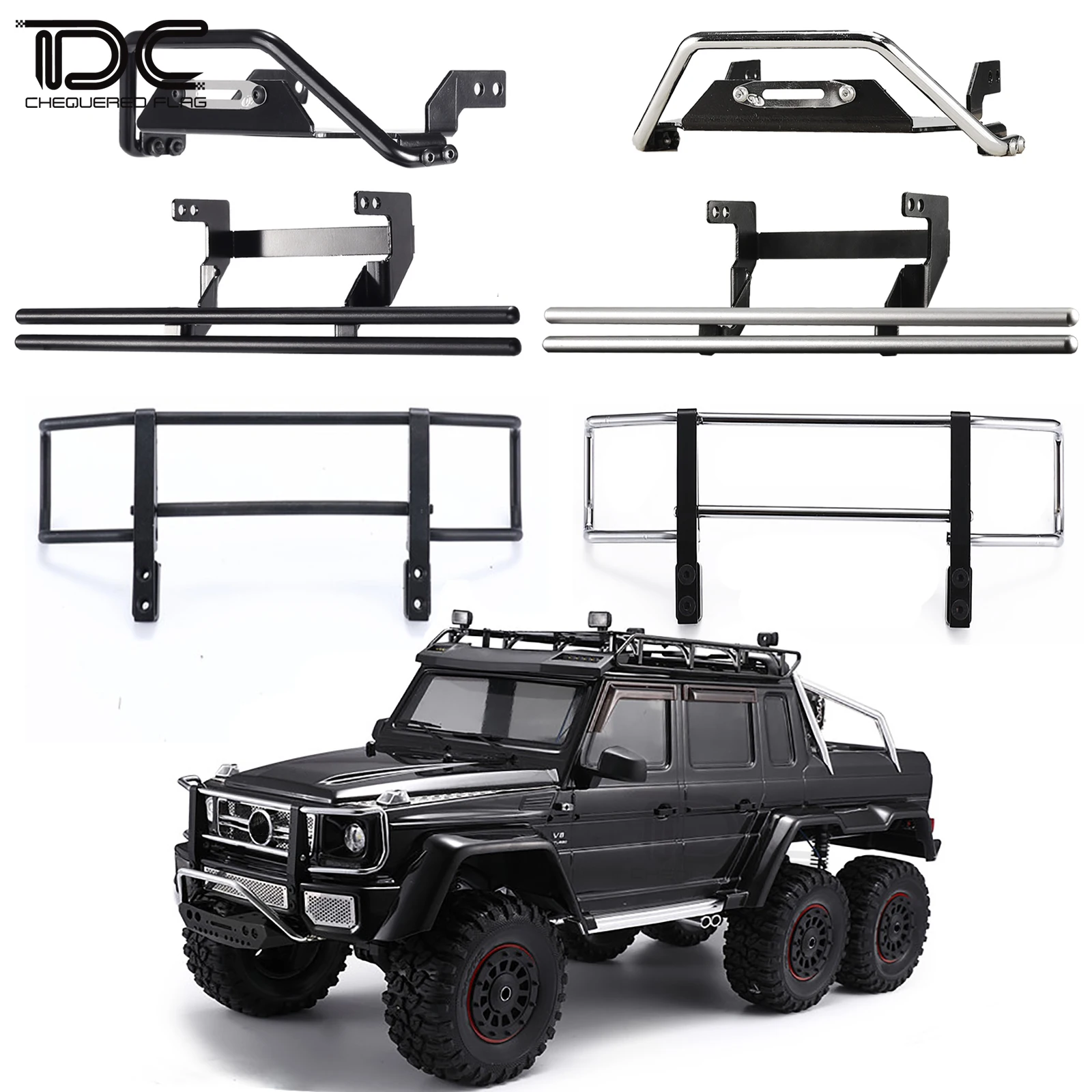 Металлический бампер для TRX6 TRX-6 G63, буксировочный прицеп 6X6 4X4 G500 88086-4 1/10, Радиоуправляемый гусеничный автомобиль, передние и задние аксессуары
