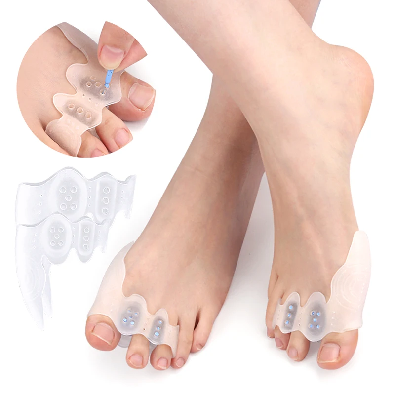 

2pcs Bunion Pad Big Toe Separator Protector Thumb Valgus Correction Relief Feet Pain Foot Bone Adjuster Foot Care Toe Spacer