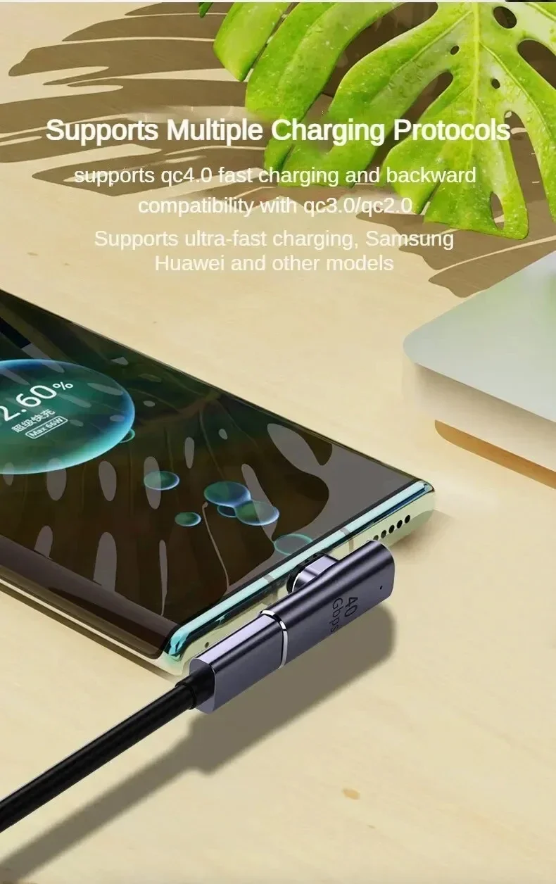 Enhanced USB-C Magnetic Adapter with 40Gbps Data Transfer and 100W Fast Charging Capability
