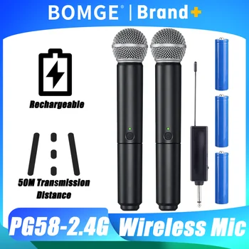 Microfono Wireless Dinamico Portatile per Karaoke con Ricevitore Ricaricabile per Matrimoni, Feste, Chiese e Club
