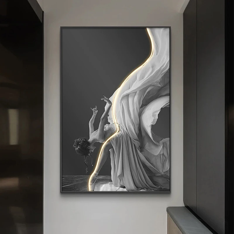 Luminous LED Girl Abstract Art Wall Lamp