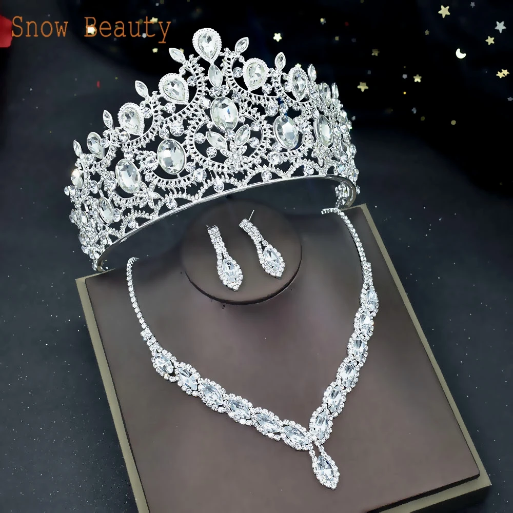 Rhinestone Wedding Hair Accessories Baroque Headpiece Crystal Bridal Tiaras and Crowns Hair Jewelry Set Pageant Diadems A44 hair accessory jewelry set jewelry accessories hair headdress bridal headwear hair band crown