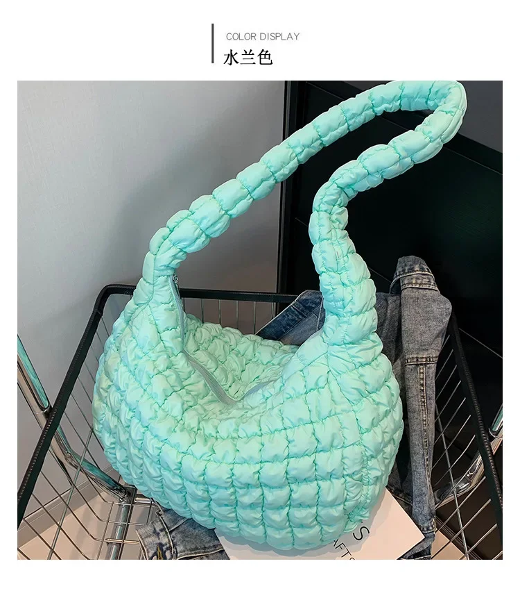 thumbnail image 1 of Bolso de mano de lujo con diseño de nube plateada plisada de Corea, bolso cruzado fruncido de diseñador, bolso de hombro de moda 2024, bolsos de mano grandes para mujer, 1 of 5