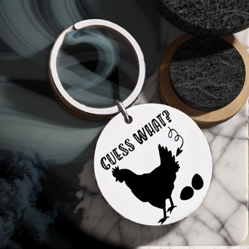 

Funny Chicken Keychain,Stainless Steel Key Ring for Backpacks and Purses,Unique Decoration Accessory Creative Keychain