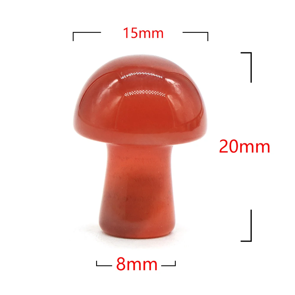 20mm Natural Stone Mineral Crystal Agate Quartz Healing Mushroom Room Home Decor Aquarium Decoration Crafts Ornament Accessories