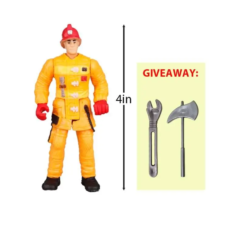消防士フィギュア 子供のための消防士消防士のアクションフィギュア、ワーカー