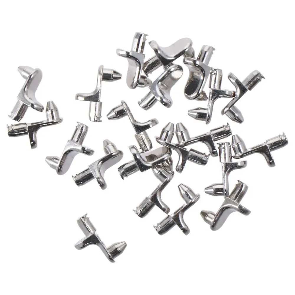 

80pcs Zinc Alloy Glass Laminate Bracket 0.2 inch/ 5 mm Steel Shelf Support Peg Silver Partition Shelf Movable Support Worker