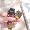 Luxury F91W Steel Band Watch Retro LED Digital Sports Military Watch Electronic Wrist Band Clock Ladies Men Couples Watches 3