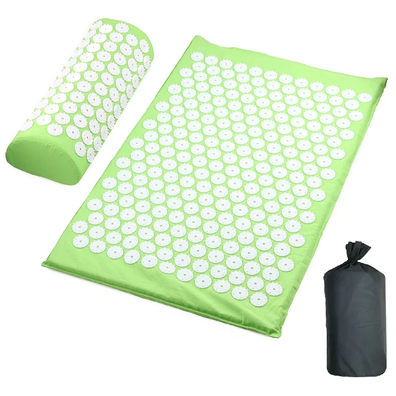 Yoga Massage Mat Acupressure Mat Back Neck Needle Acupuncture Pad Pillow Set Kuznetsov Applicator Spike Massager Cushion