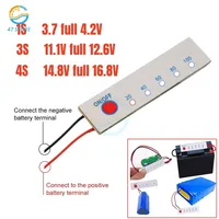 1S 3S 4S 18650 Lithium Battery Pack Battery Level Display Panel LED Percentage Indicator Tester Li-po Li-ion Capacity Indicator 1