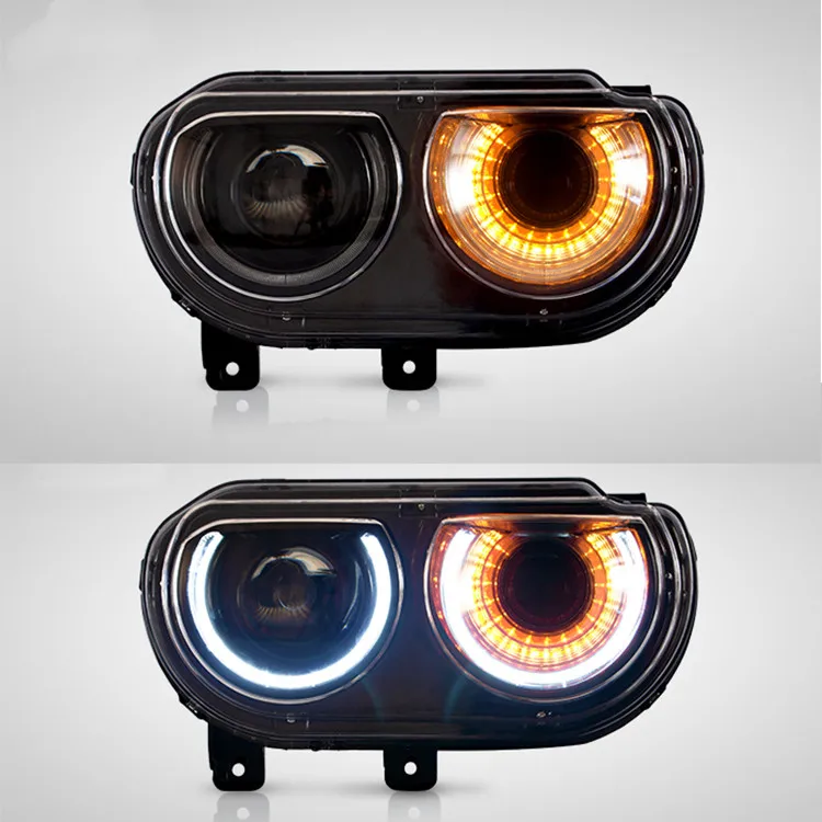 

Заводское производство, автомобильная фара для автомобиля Challenger, светодиодный ная фара 2015-up с движущимся поворотником