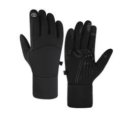 Winter Touchscreen Windproof Thermal Gloves - Water Resistant and Warm - XL (Black)