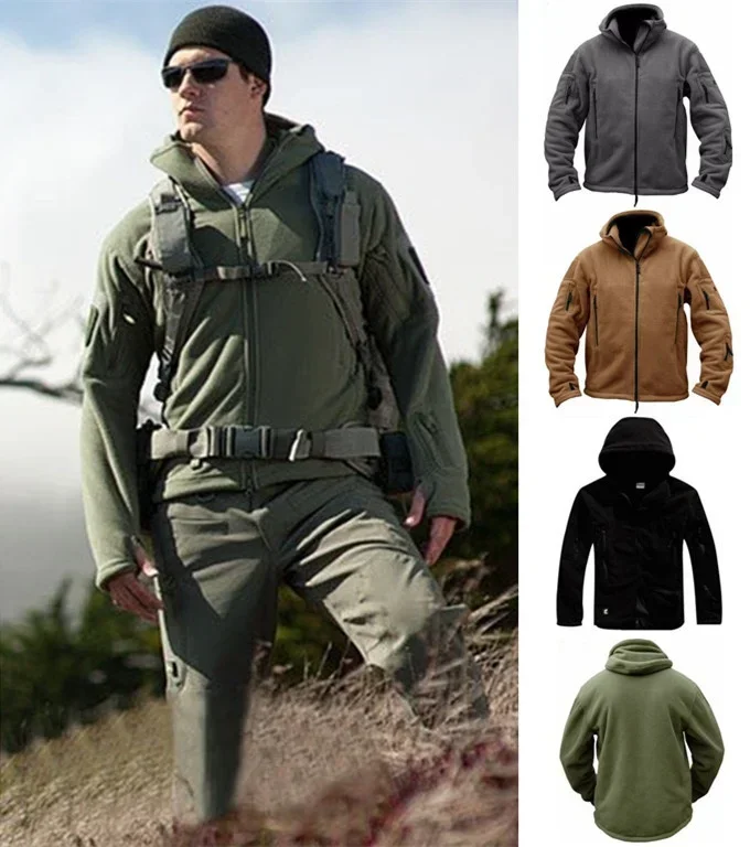 

Men's Windbreaker Jackets For Men Fleece Men's Sports Tactical Jacket Combat Outdoors Fleece Outdoor Sports Hiking Polar Coat