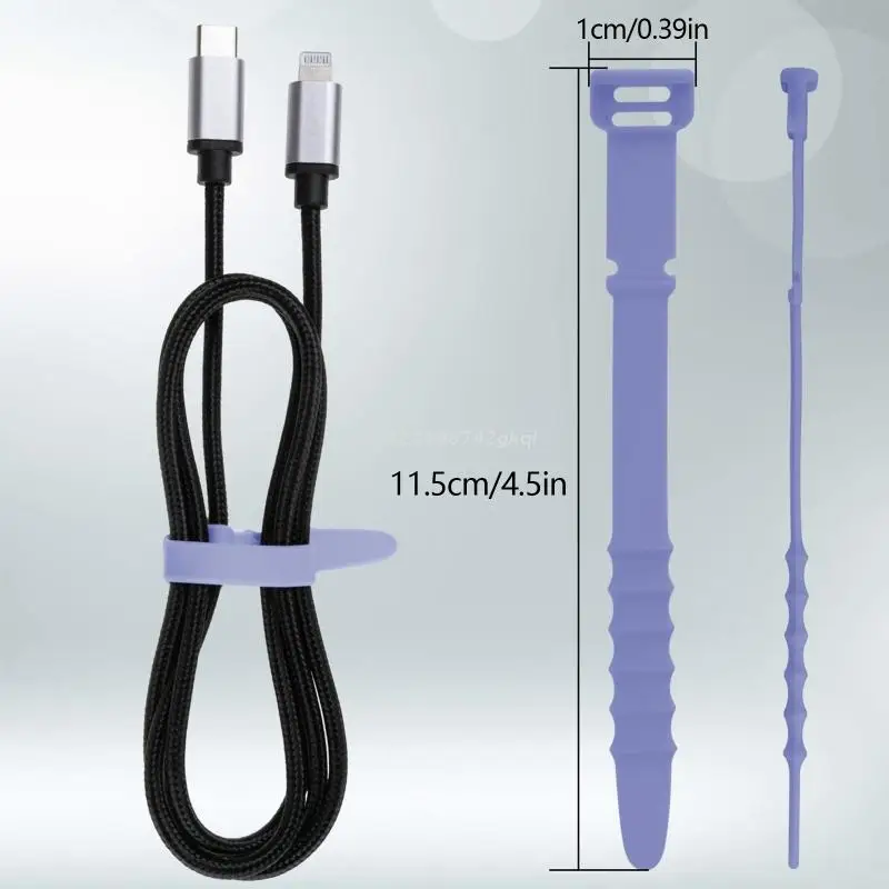 Silicone Cable Ties 20 Pcs Cord Organizer Management Wrap Straps for Bundling Desk Cable Cords & Wires Easy to Use cable organizer,cable ties,cable tie
