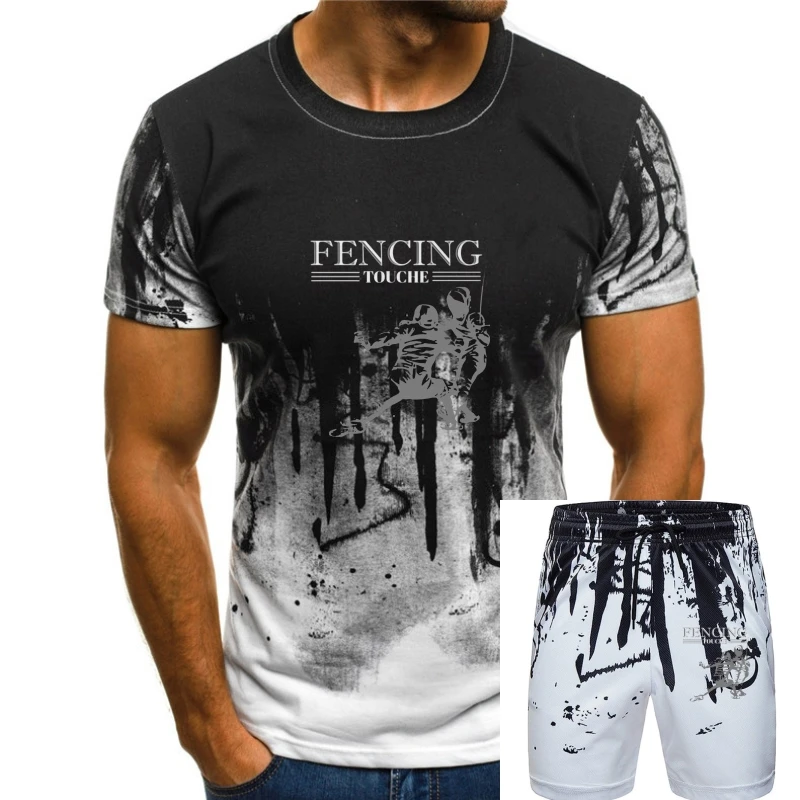 

Men Short sleeve tshirt Fencing Design Fencing Touche T Shirt Women t-shirt