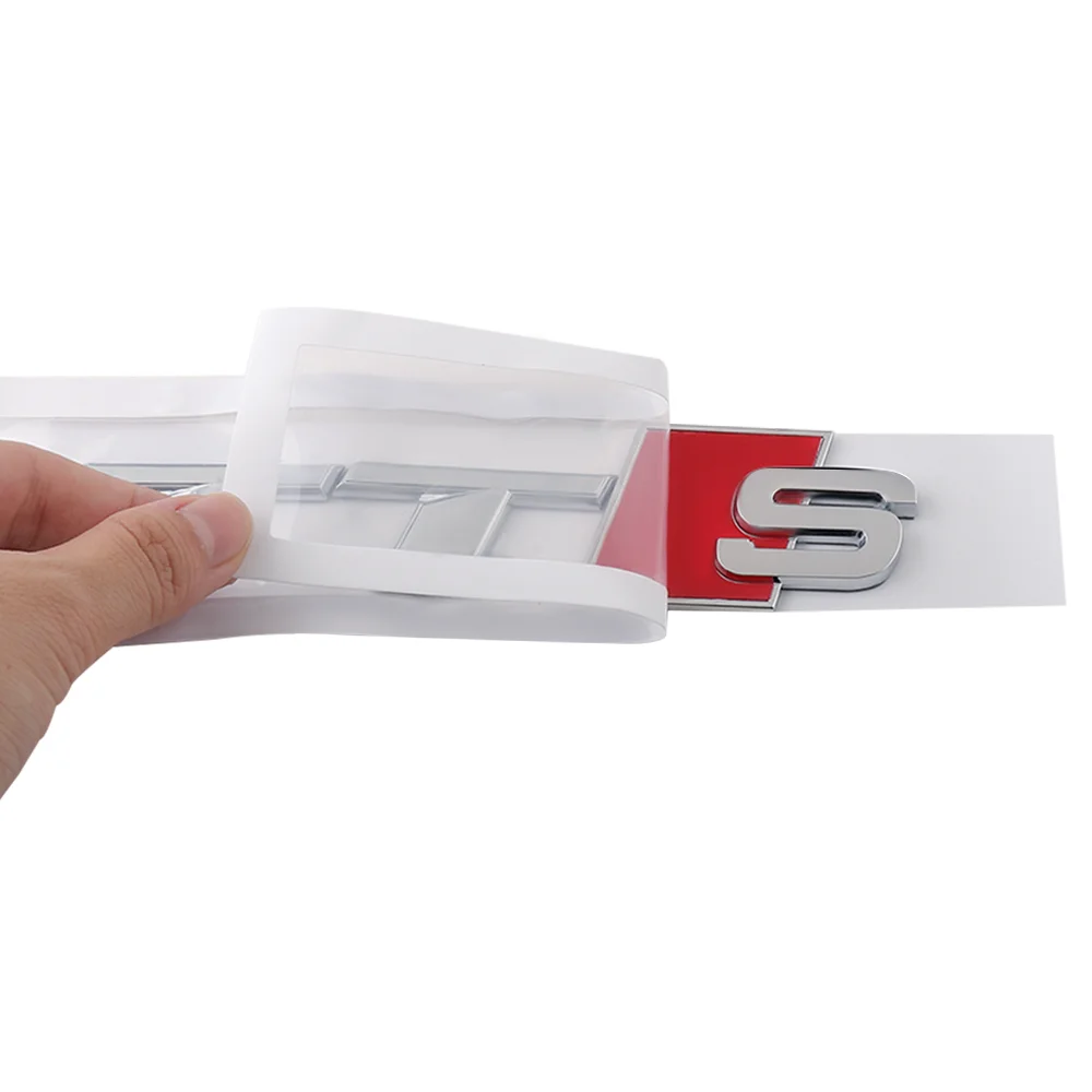 아우디 레터링 TTS TTRS 시리즈 로고 엠블럼 배지 번호 스티커 액세서리, 3D ABS 블랙 크롬 자동차 트렁크 글자, 1 개  신제품-Freehip.co.kr